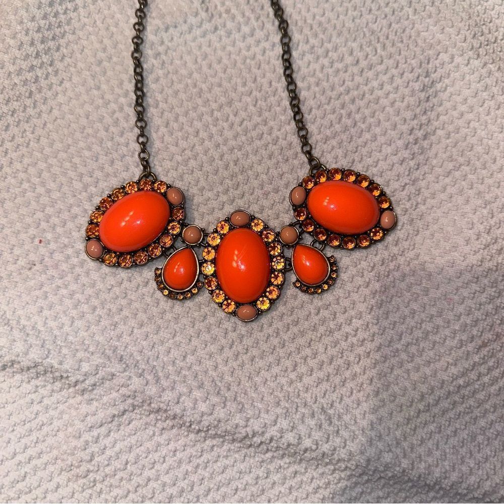 Coral J.Crew Statement Necklace